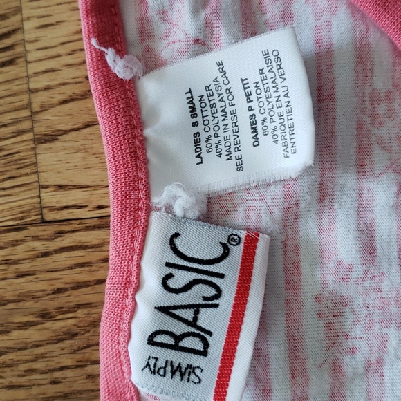 (S) Simply Basics Floral Print Striped Casual Classic Fit T-Shirt Everyday - Picture 3 of 7